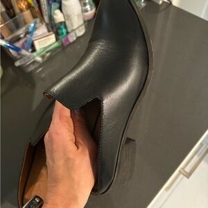 Black Mules and Clogs with Smooth Leather and Slip-On Style